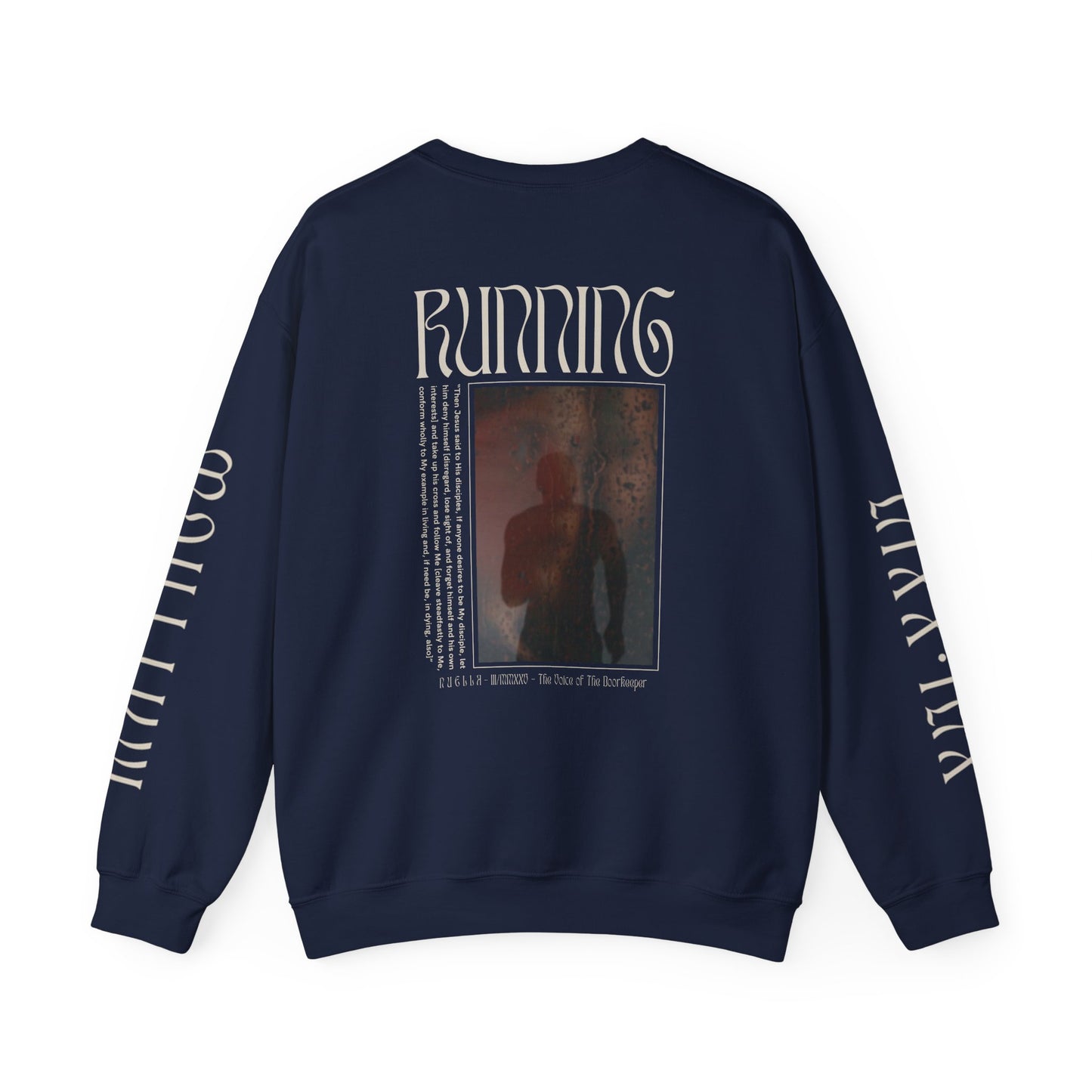 Matthew 16:24 (Matthew XVI:XXIV), Wings Style 1 Sweatshirt, Running Unisex Sweater, Dark Colors, Christian Streetwear