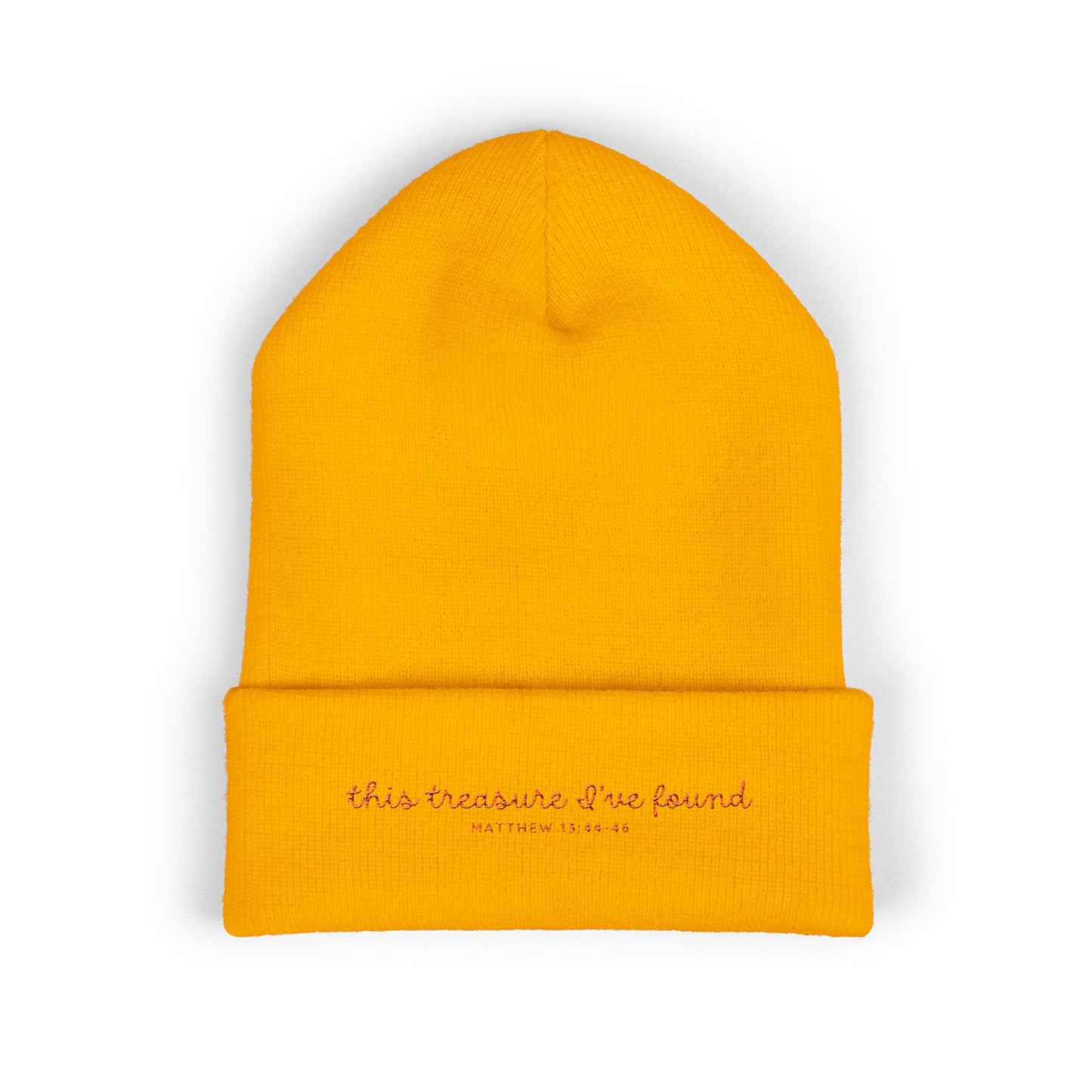 'This treasure I've found' Winter Beanie | Red Embroidery | Multiple Bright Colors