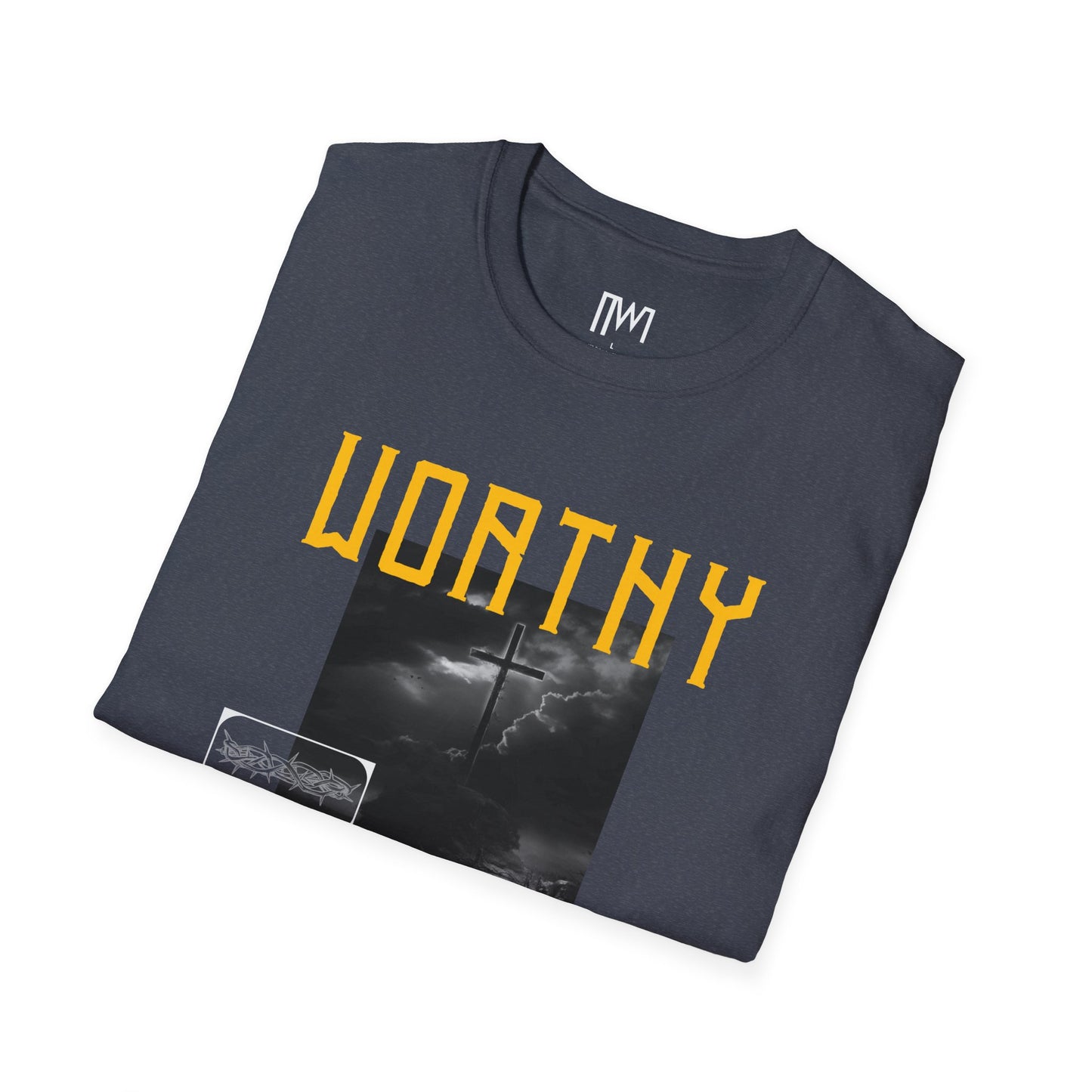 John 3:16 (John III:XVI), Worthy Forgiven T-Shirt, Unisex Softstyle, Multiple Dark Colors, Christian Apparels