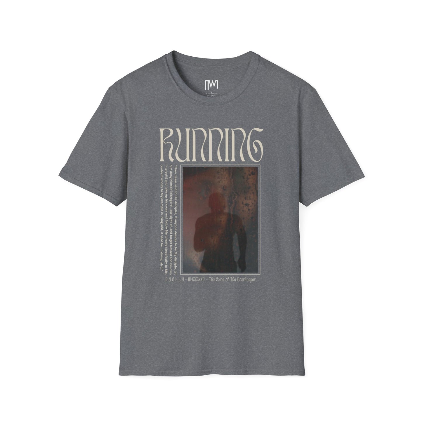 Matthew 16:24 (Matthew XVI:XXIV), Running Faced T-Shirt, Unisex Softstyle, Multiple Dark Colors, Christian Apparels