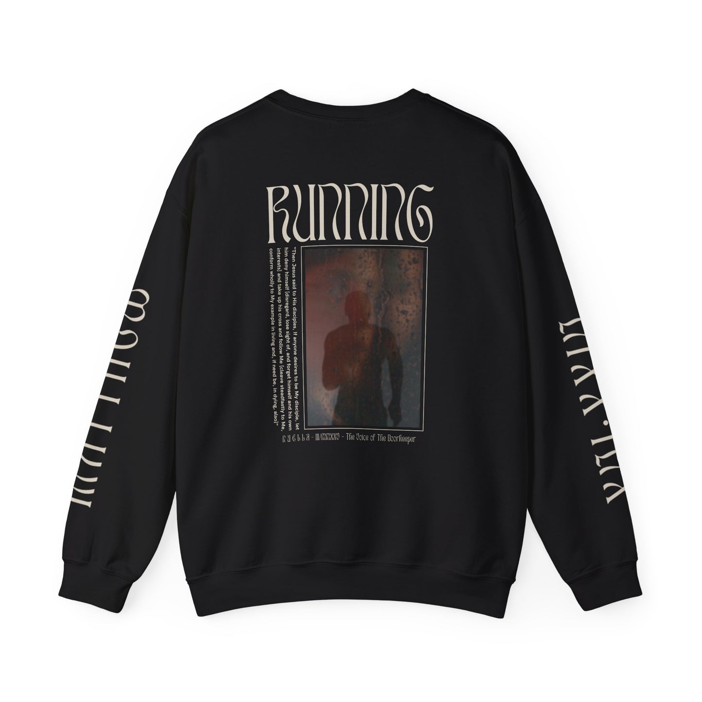 Matthew 16:24 (Matthew XVI:XXIV), Wings Style 1 Sweatshirt, Running Unisex Sweater, Dark Colors, Christian Streetwear