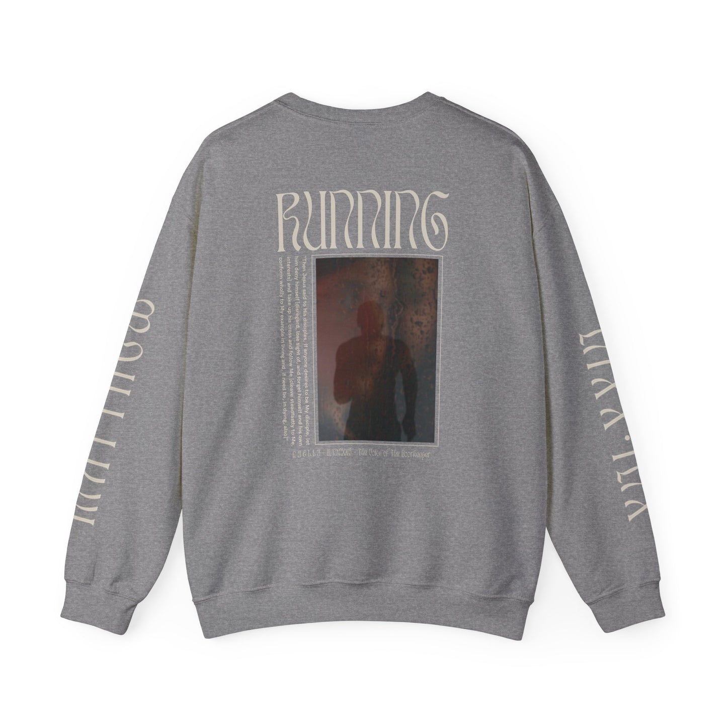 Matthew 16:24 (Matthew XVI:XXIV), Wings Style 1 Sweatshirt, Running Unisex Sweater, Dark Colors, Christian Streetwear