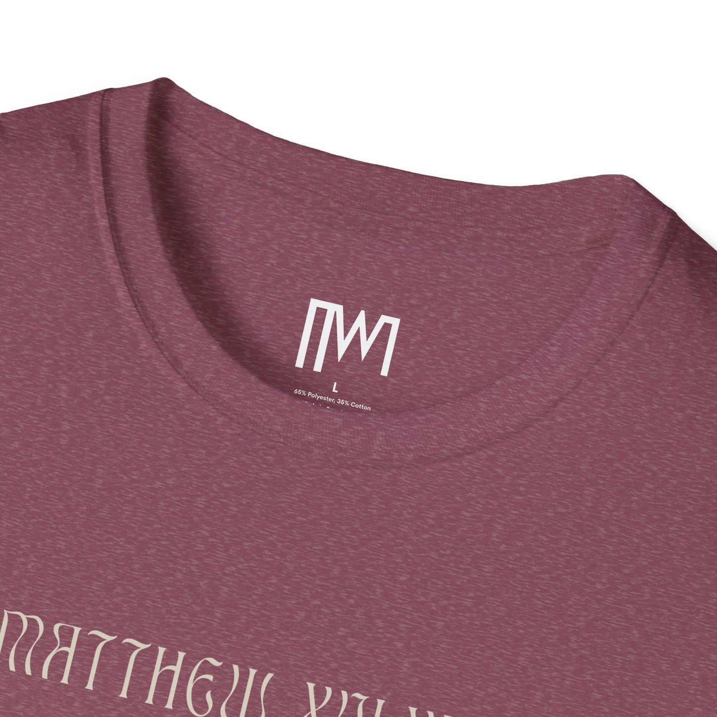 Matthew 16:24 (Matthew XVI:XXIV), Running Backed T-Shirt, Unisex Softstyle, Multiple Dark Colors, Christian Apparels