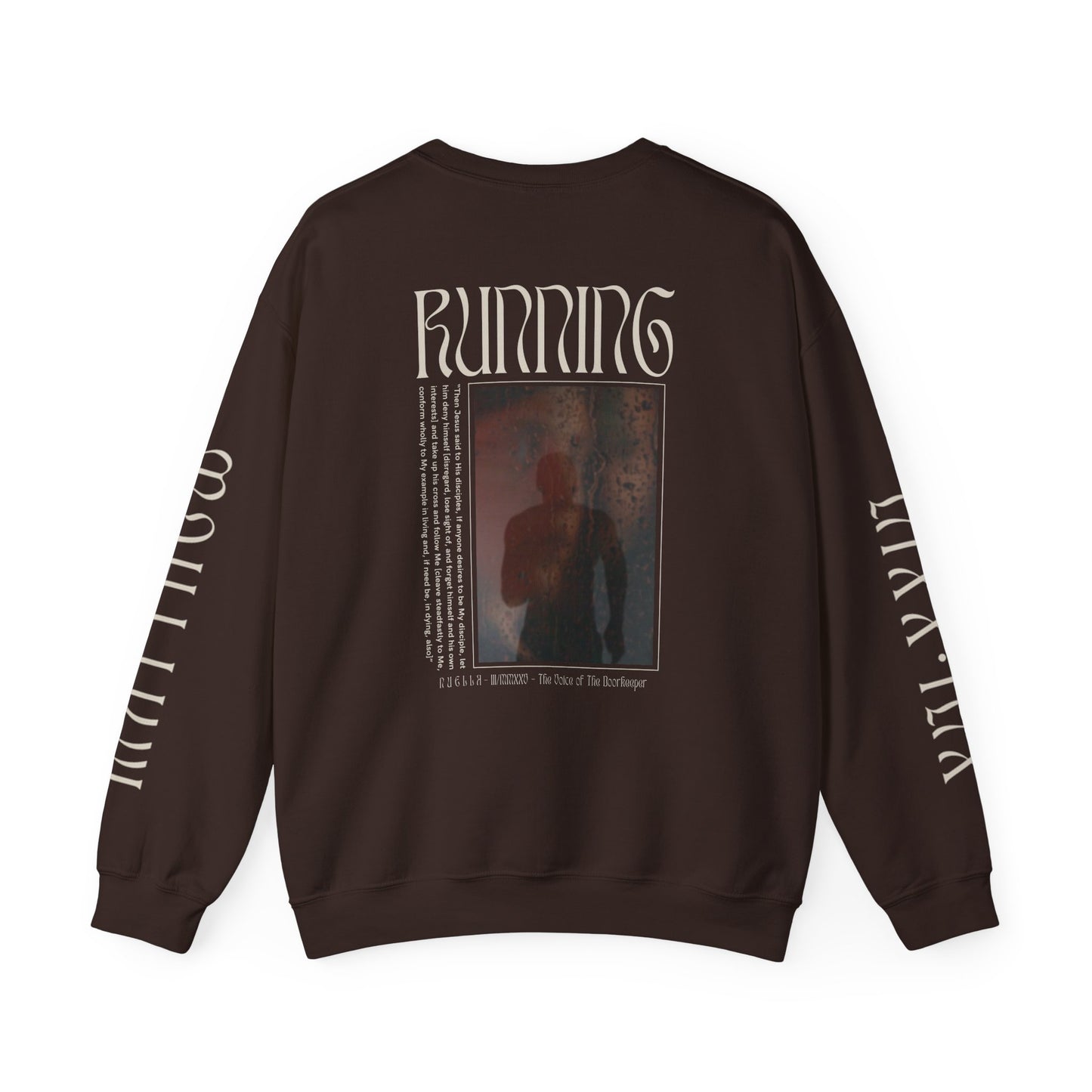 Matthew 16:24 (Matthew XVI:XXIV), Wings Style 1 Sweatshirt, Running Unisex Sweater, Dark Colors, Christian Streetwear