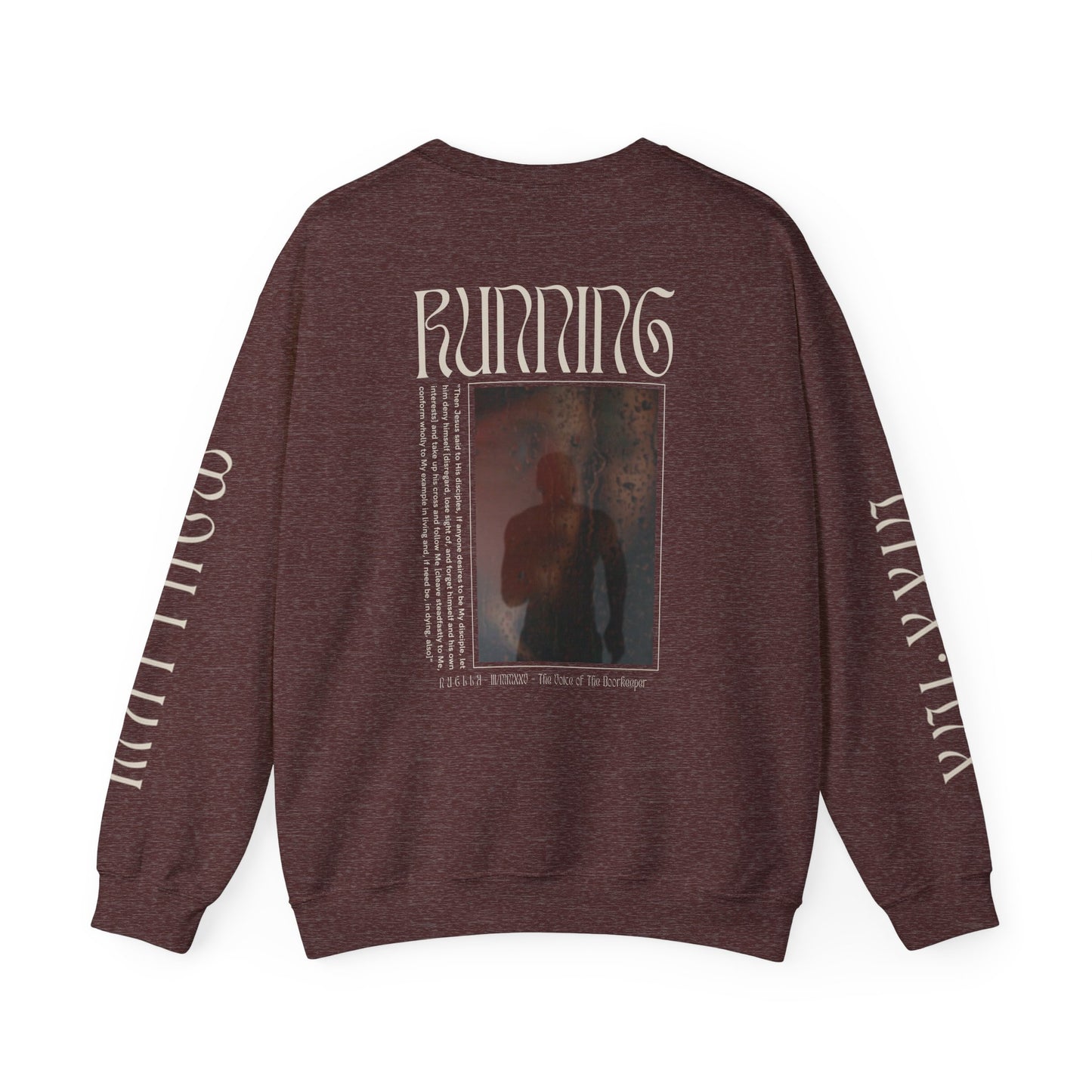 Matthew 16:24 (Matthew XVI:XXIV), Wings Style 1 Sweatshirt, Running Unisex Sweater, Dark Colors, Christian Streetwear