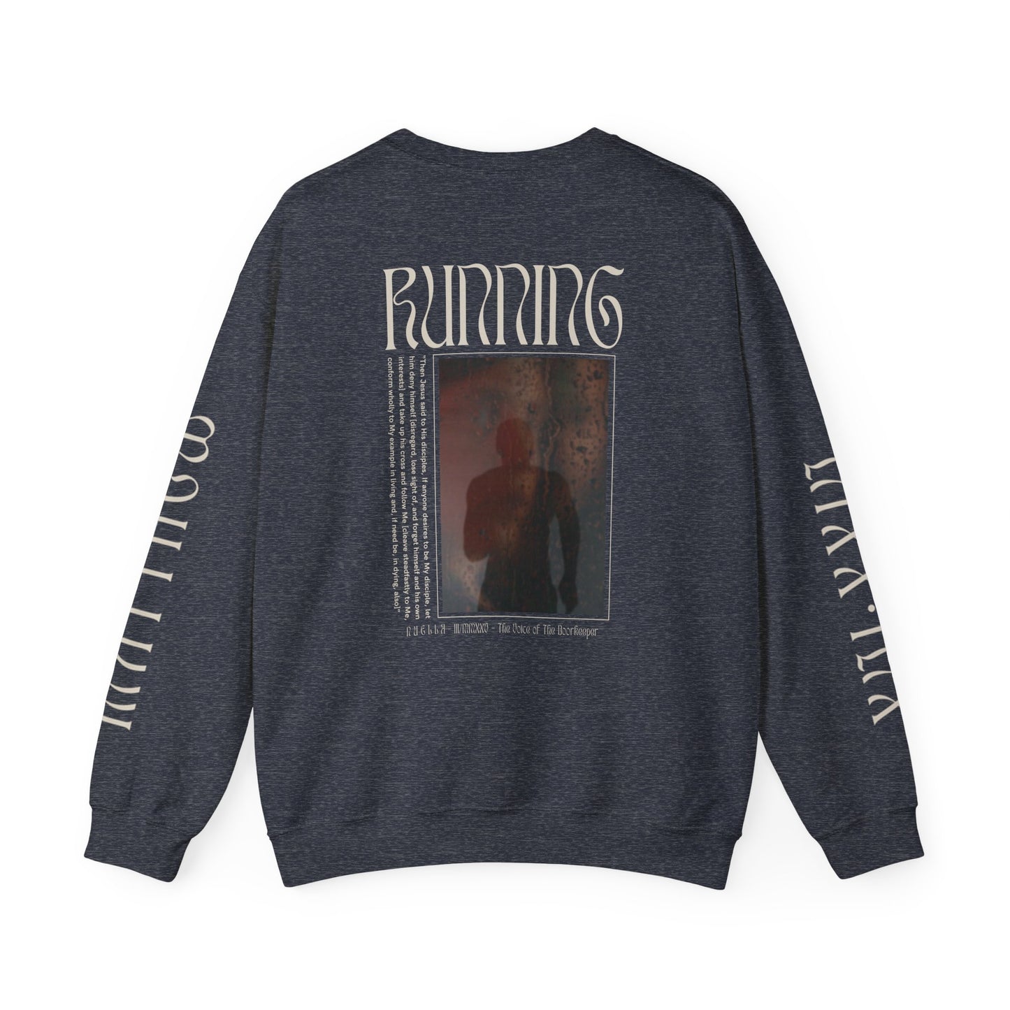 Matthew 16:24 (Matthew XVI:XXIV), Wings Style 1 Sweatshirt, Running Unisex Sweater, Dark Colors, Christian Streetwear