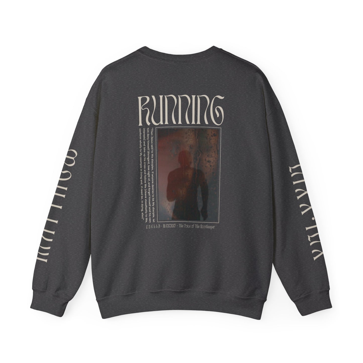 Matthew 16:24 (Matthew XVI:XXIV), Wings Style 1 Sweatshirt, Running Unisex Sweater, Dark Colors, Christian Streetwear