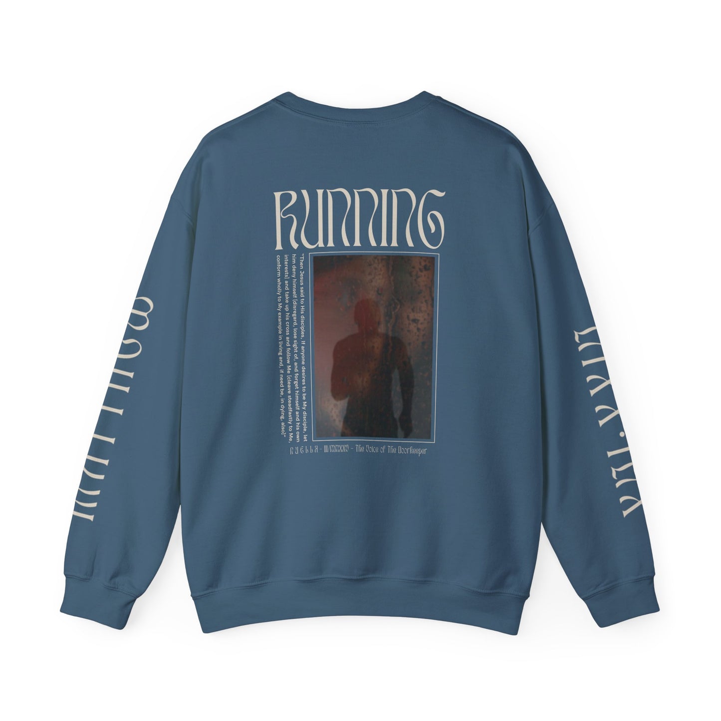 Matthew 16:24 (Matthew XVI:XXIV), Wings Style 1 Sweatshirt, Running Unisex Sweater, Dark Colors, Christian Streetwear