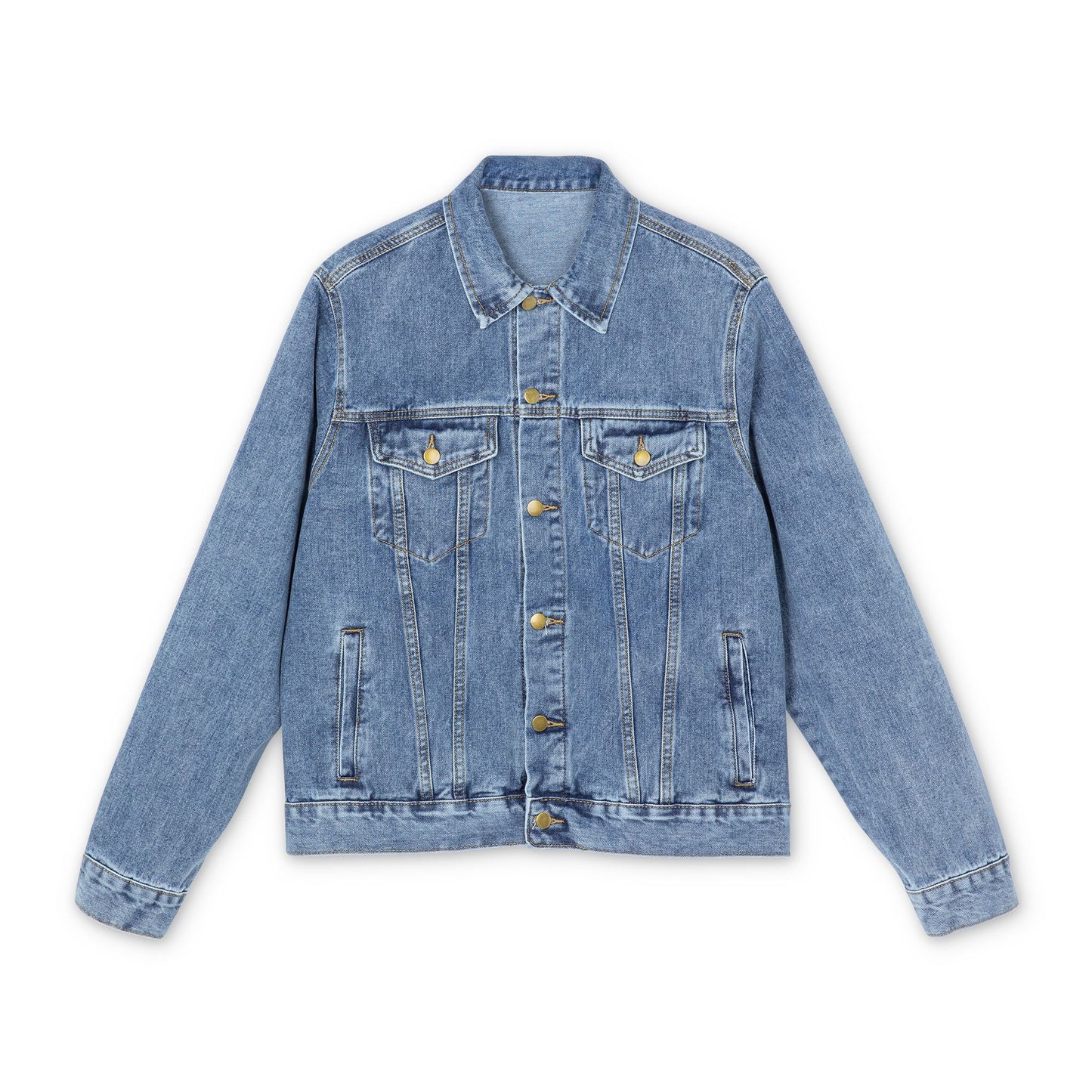 Galatians 5:1 "He Walked Out So I Could Walk Free", Men's Denim Jacket, Everyday Wear
