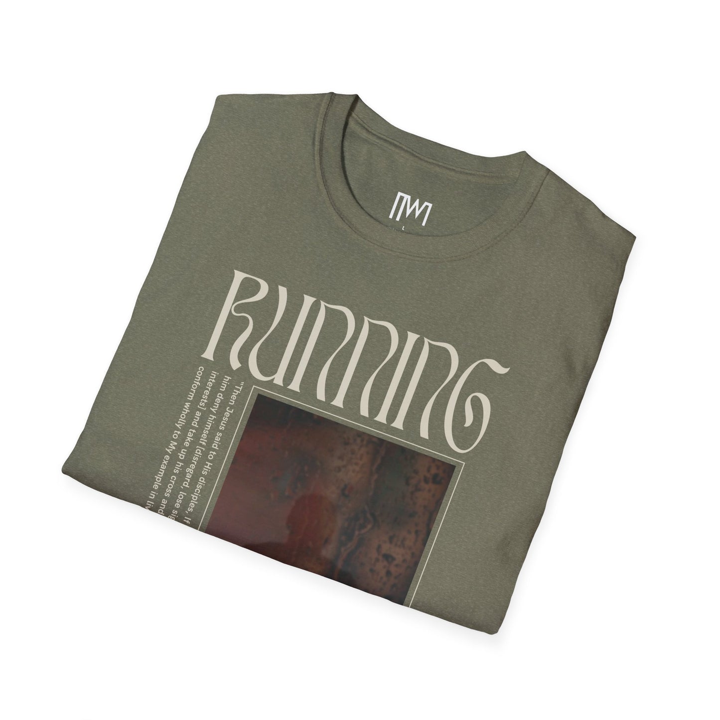 Matthew 16:24 (Matthew XVI:XXIV), Running Faced T-Shirt, Unisex Softstyle, Multiple Dark Colors, Christian Apparels