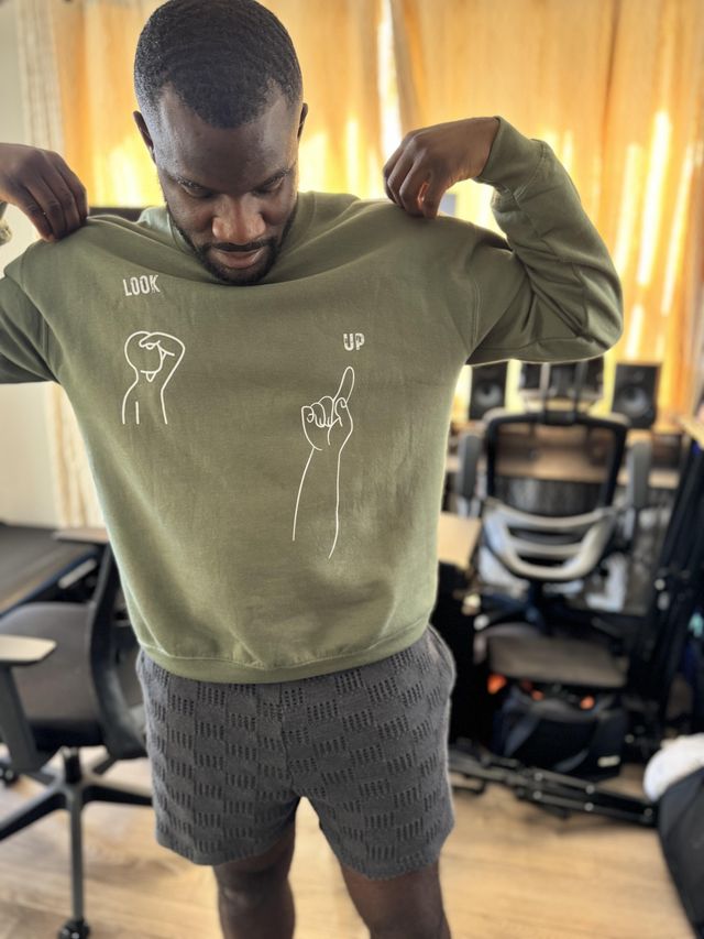 Psalms 121, Look Up Unisex Crewneck Sweatshirt, Multiple Dark Colors Sweaters, Christian Apparel, Streetwear