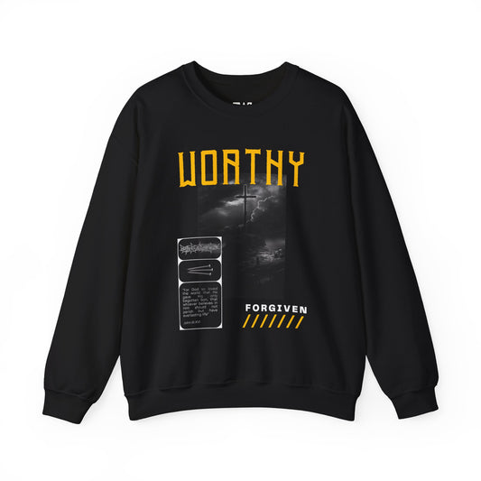 John 3:16 (John III:XVI), Worthy Forgiven Sweatshirt, Unisex Sweater, Dark Colors, Christian Streetwear