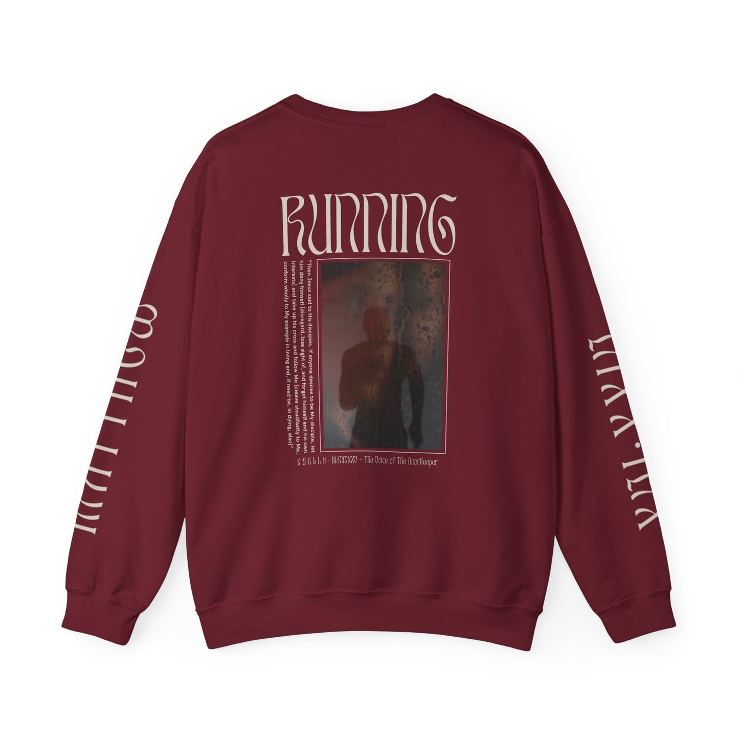 Matthew 16:24 (Matthew XVI:XXIV), Wings Style 1 Sweatshirt, Running Unisex Sweater, Dark Colors, Christian Streetwear