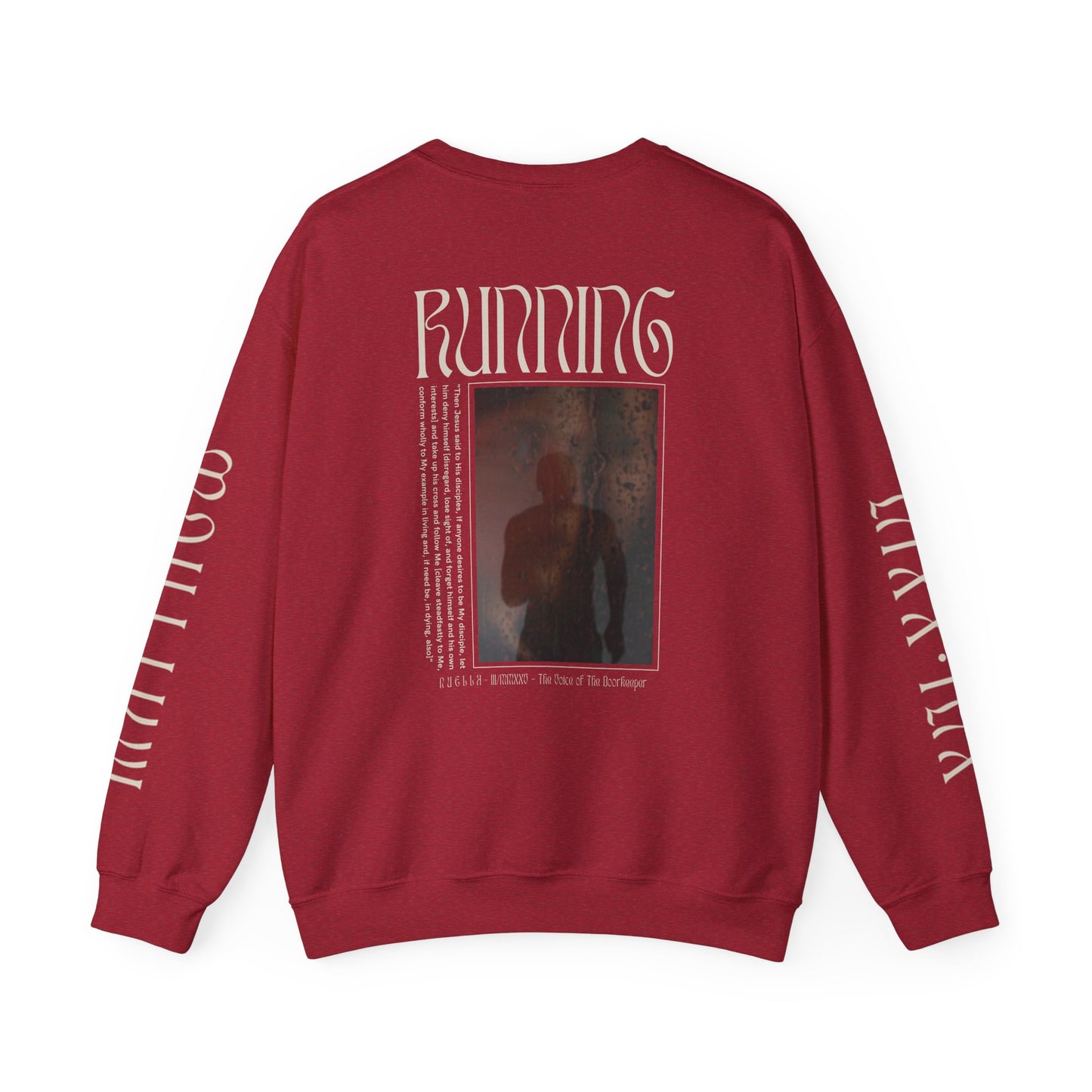 Matthew 16:24 (Matthew XVI:XXIV), Wings Style 1 Sweatshirt, Running Unisex Sweater, Dark Colors, Christian Streetwear